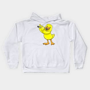 Duck at Music with Flute Kids Hoodie